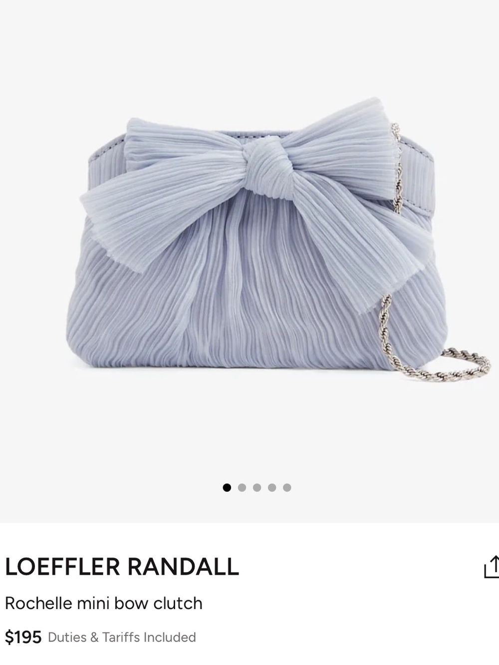 Loeffler Randall Rochelle Mini Bow Clutch in Light Blue